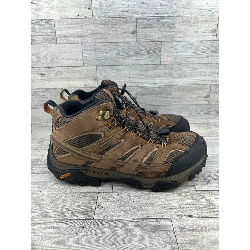 Merrell Moab 2 Mid Waterproof Hiking Boots Mens 10 Brown Suede Vibram J06051